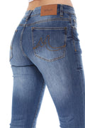 MikuRi 02 Women’s Mid-Rise Frayed Distressed Skinny Fit Denim Jeans