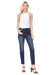 MikuRi 01 Women’s 5 Pocket High-Rise Frayed Dark Skinny Fit Denim Jeans